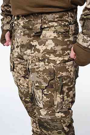 Чоловічі тактичні штани піксель для військових, ріп-стоп тканина, посилені наколінники, армійська форма Львів