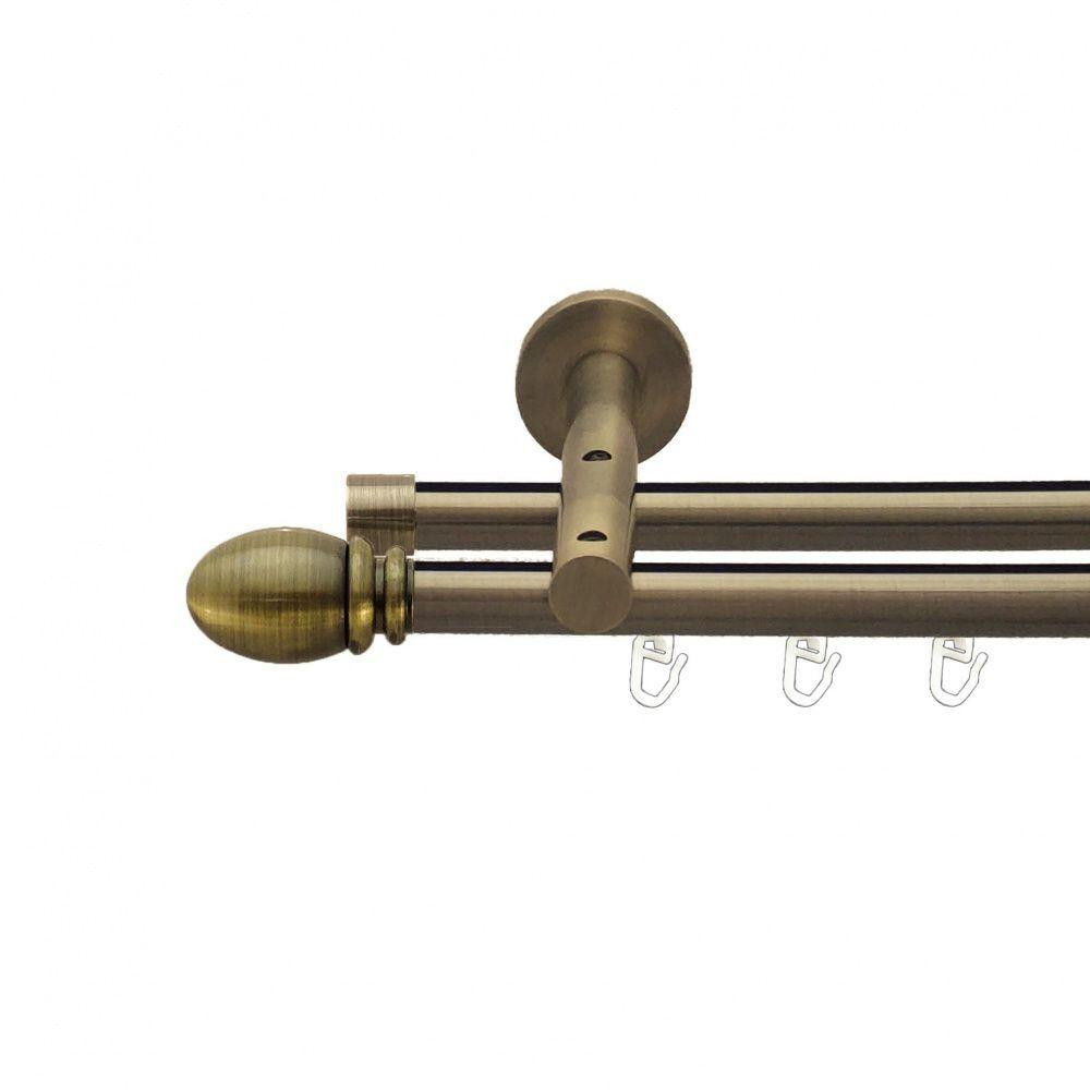 Карниз Orvit Белуно металевий дворядний реверсивний профільна труба  Антик 19\19 мм 240 см (7523496) Львів - фото 1