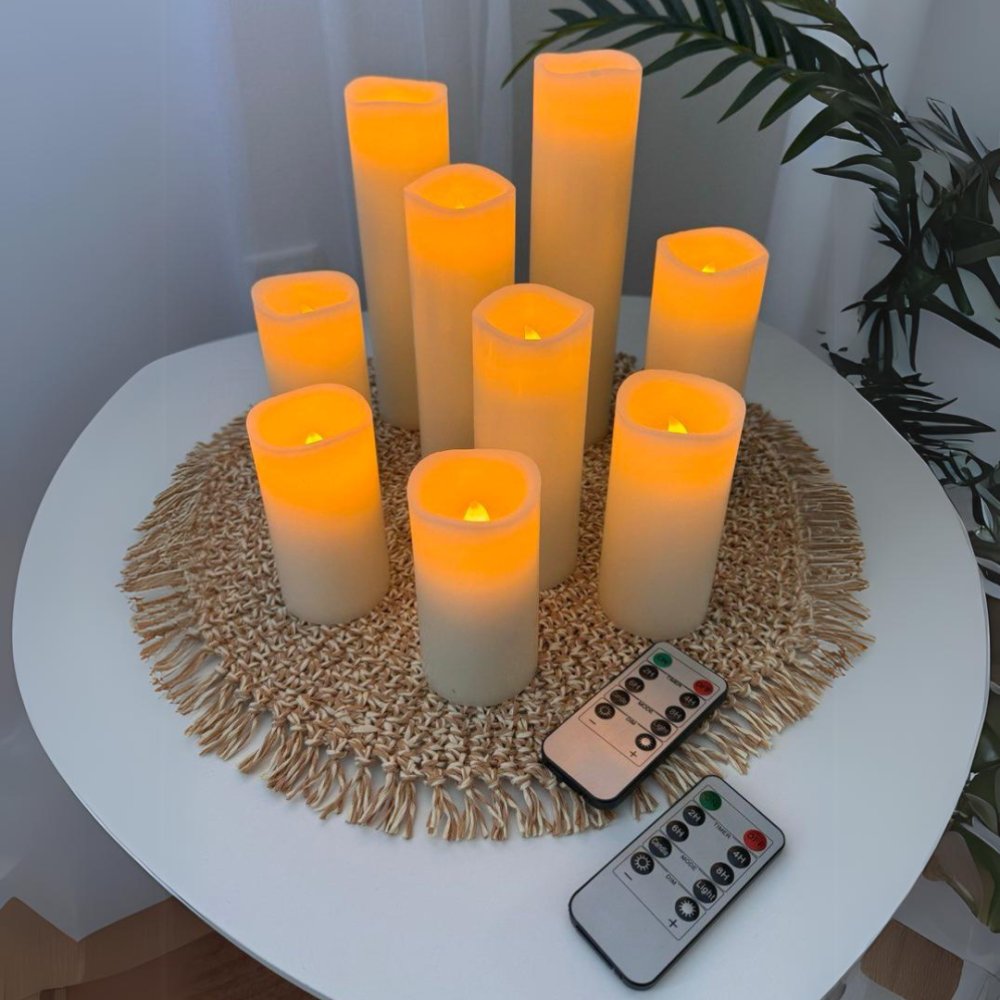 Набір світлодіодні свічки 9 шт. Niki Light лед світильник свічка на батарейках різних розмірів з пультом керування Київ - фото 5