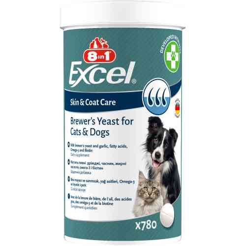 Витамины 8in1 Excel Brewers Yeast для собак и кошек пивные дрожжи с чесноком для кожи и шерсти 780 шт Киев