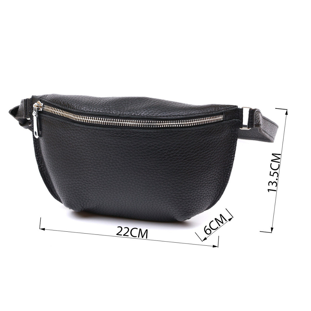 Шкіряна жіноча бананка Shvigel 16373 Чорний Київ - фото 3