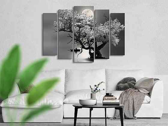 Модульна картина у вітальню / спальню Дерево у світлі місяця Art-392_5 ( 80х118см ) Київ