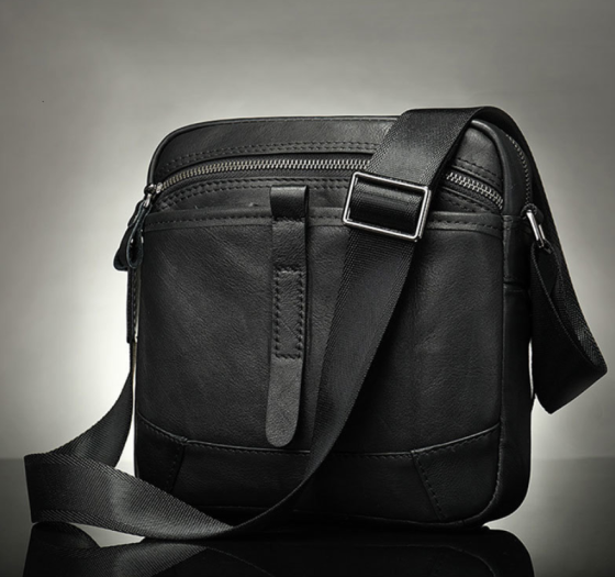 Компактная сумка через плечо из кожи Vintage 20034 Черная Киев