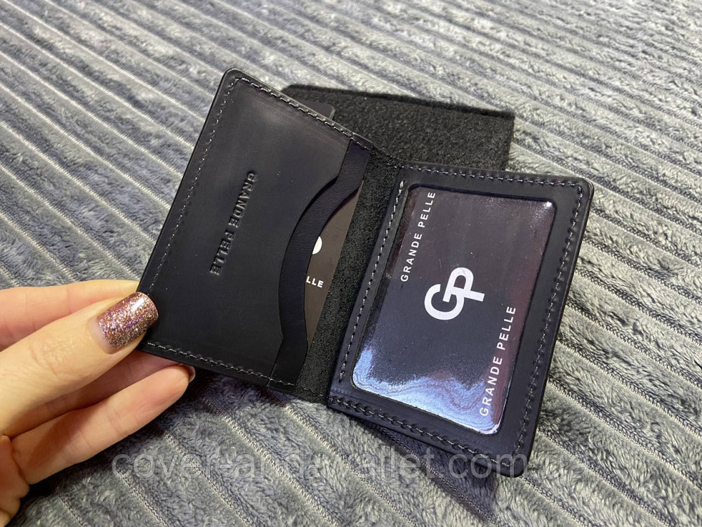 Обкладинка з натуральної шкіри для ID-паспорта та автодокументів Grande Pelle Київ - фото 4