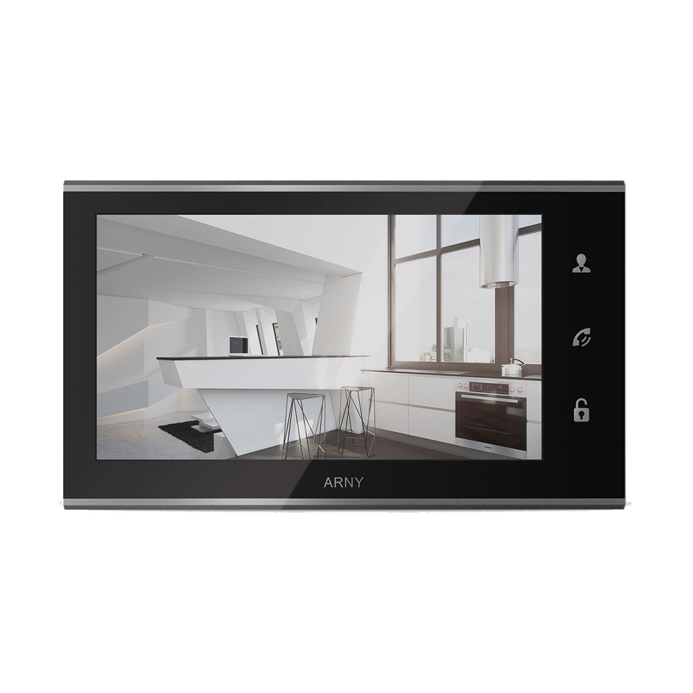 Відеодомофон 7" Arny AVD-730 (2Mpx) black IPS з детектором руху і записом відео Киев - изображение 1