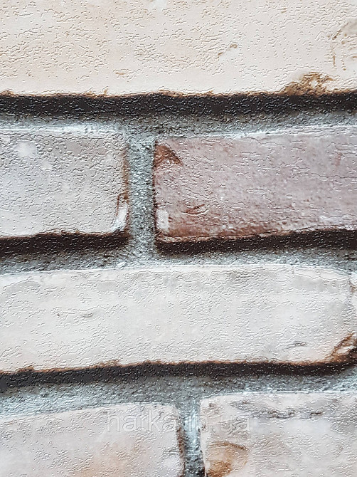 Обои винил на флизелине горячего тиснения DU&KA Natura1.06х10 под кирпич структурные бежевые крем с глянцем Киев - изображение 1