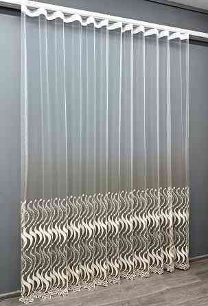 Тюль VR-Textil 1768т Фатин «Омбре» с вышивкой и люрексом Айвори с белым 300х270 см (42-0774) Киев