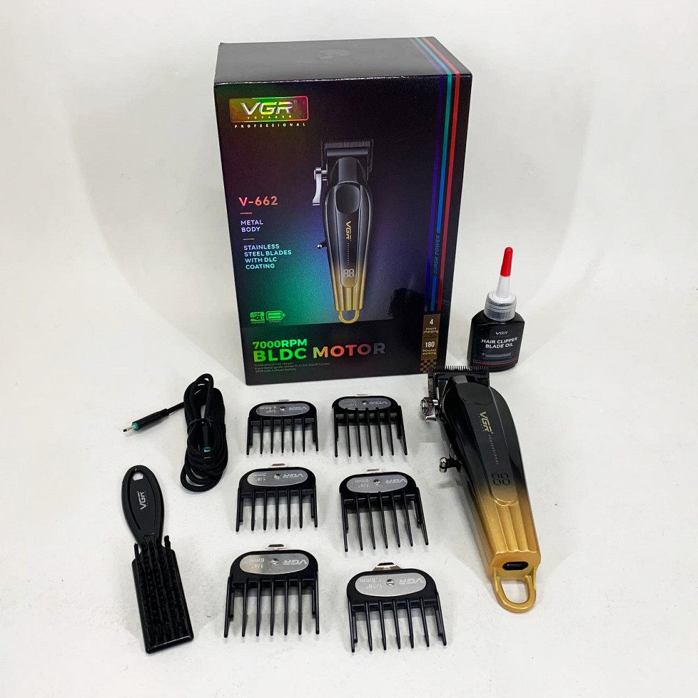 Машинка для стрижки чоловіча VGR, Професійна машинка для стрижки волосся голови, Тример бездротовий GT-63 Львів - фото 12