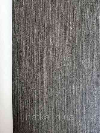 Шпалери вінілові Decoprint Breeze 0.53х10 м однотонні структурні тонка смужка під тканину чорні Київ