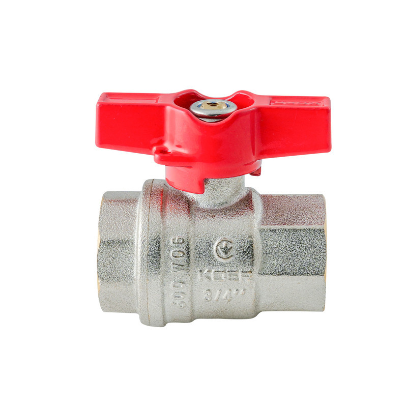 Кран кульовий ГГМ Koer Extreme KE.217-20 - 3/4" FF ручка "метелик" червона (KR5757) Київ - фото 5