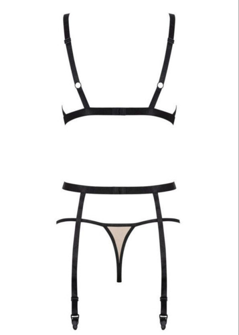 Жіночий комплект прозорий  Obsessive  Nudelia set тілесний S-M Славута - фото 7