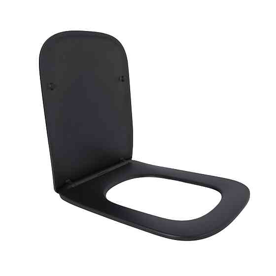 Qtap Сиденье для унитаза (Tern 490) 435x344x50 мм, Matt Black, с микролифтом, Slim Duroplast, Quick Release QTSC179MB47354 Киев