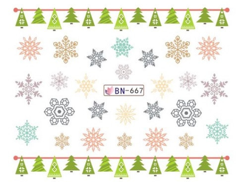 Новогодние наклейки на ногти BN-667 Киев - изображение 1