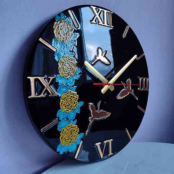 Годинник настінний 40 см з епоксидної смоли Дніпро