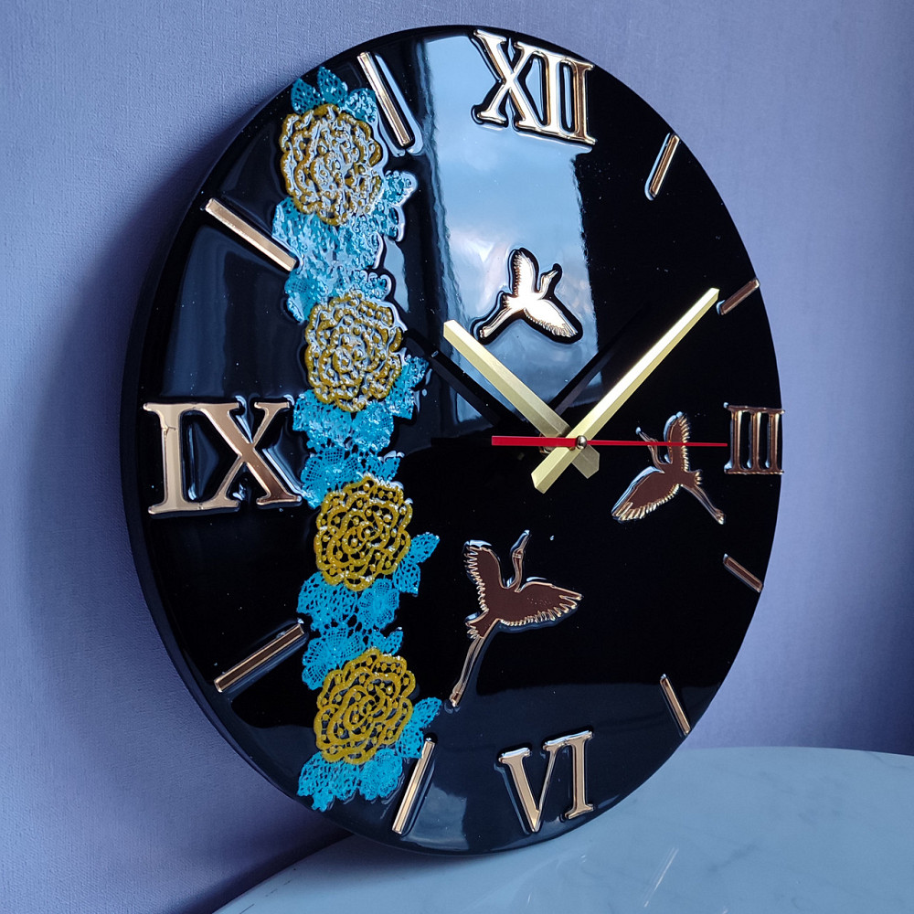 Годинник настінний 40 см з епоксидної смоли Дніпро - фото 2