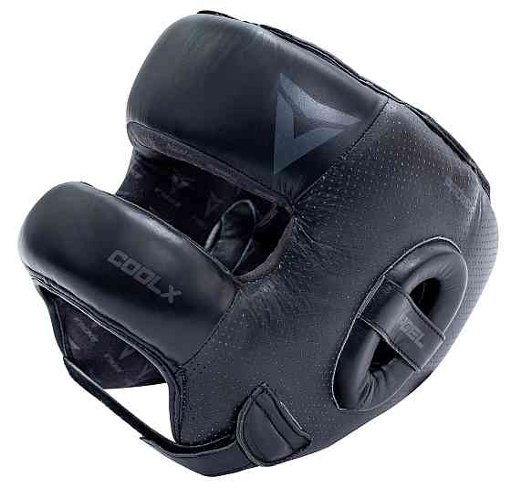 Боксерський шолом з бампером з натуральної шкіри чорний V`Noks Boxing Machine PRO Київ