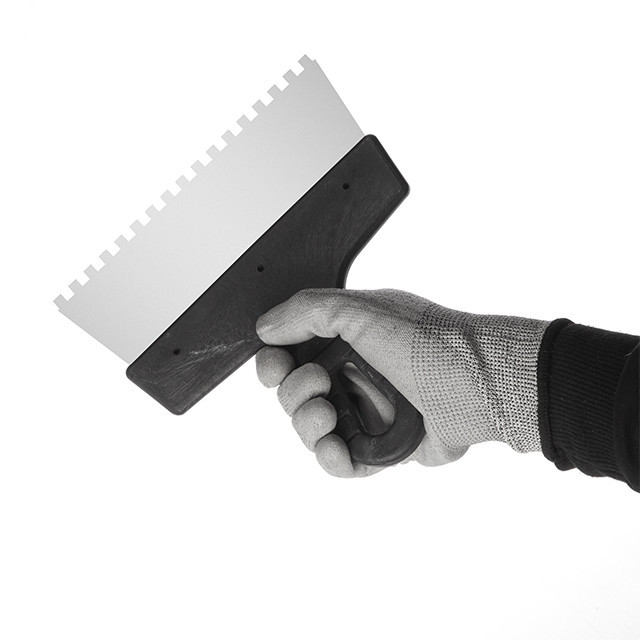 Шпатель із нержавіючої сталі, 200 мм, зуб: 6×6 мм INTERTOOL KT-2206 Київ - фото 6