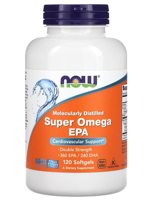 Супер Омега двойная сила (Super Omega EPA), NOW Foods, 360 EPA/240 DHA 120 капсул Киев - изображение 1