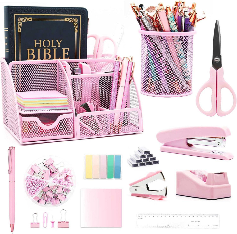 Рожеві органайзери та аксесуари для робочого столу 12 предметів Луцк - изображение 1