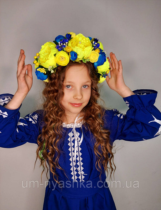 Жовто-червоний віночок Обідок обруч з квітами Піони великий Кривий Ріг - фото 7