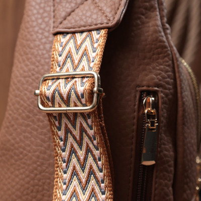 Сумка Vintage Жіноча з однією лямкою через плече з екошкіри Коричнева (22764) Вінниця - фото 5