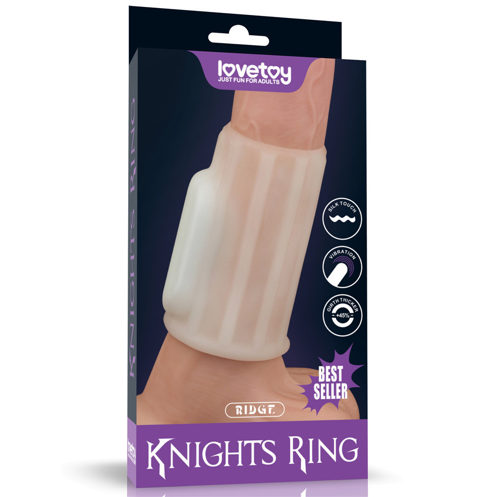 Насадка на член - Vibrating Ridge Knights Ring White Sex Aura Київ - фото 1