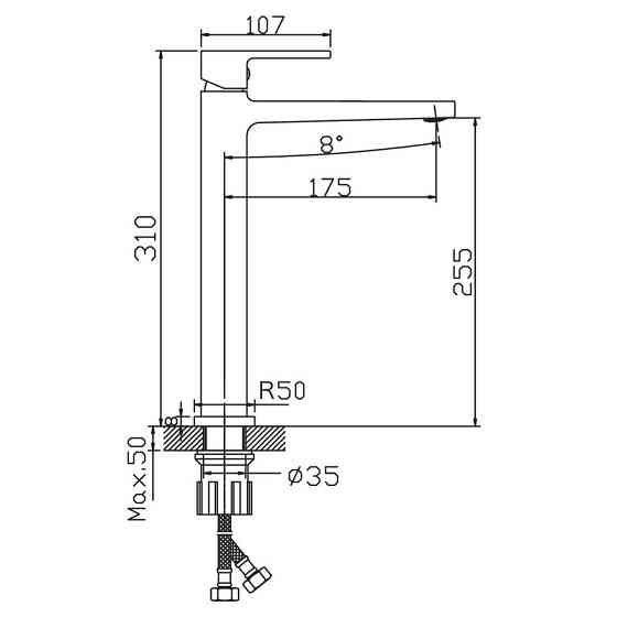 Смеситель для умывальника Haiba Kant 001 HIGH HB9601 Харьков