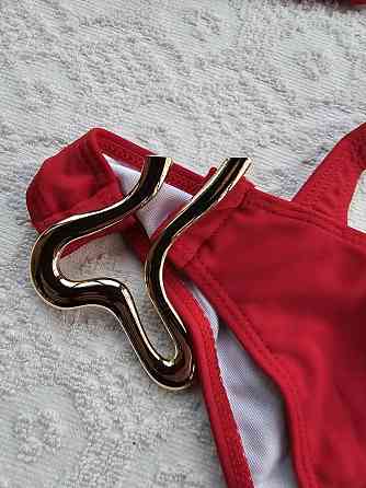 Жіночий суцільний купальник на одне плече Червоний S Харків