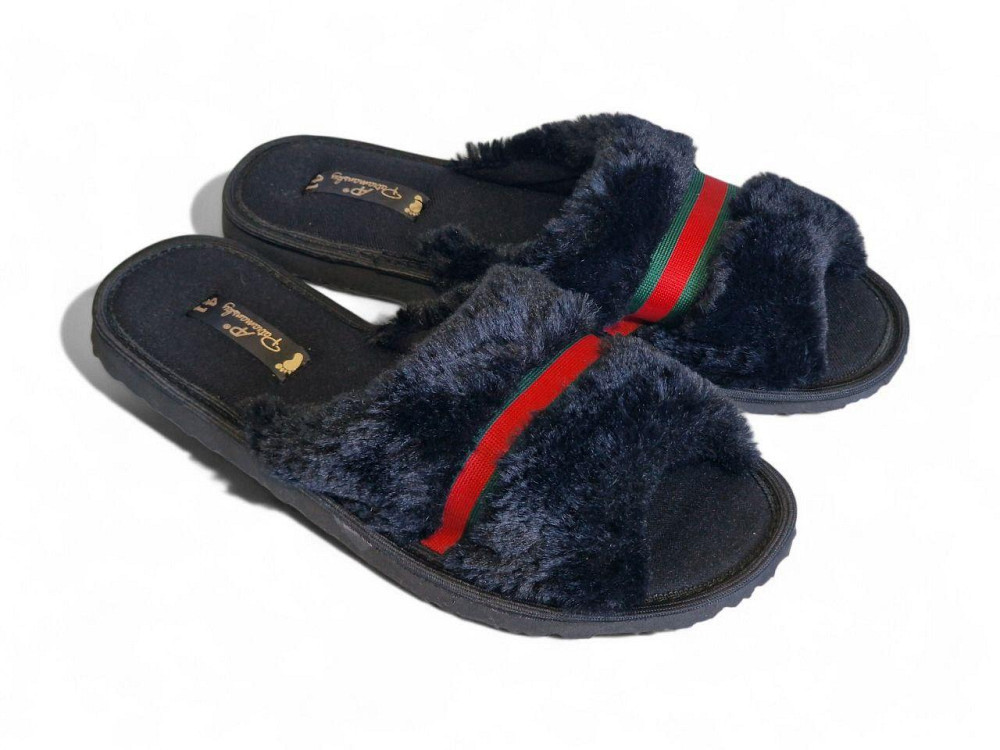 41 Женские тапочки открытые меховые паго черный мех Одесса - изображение 2