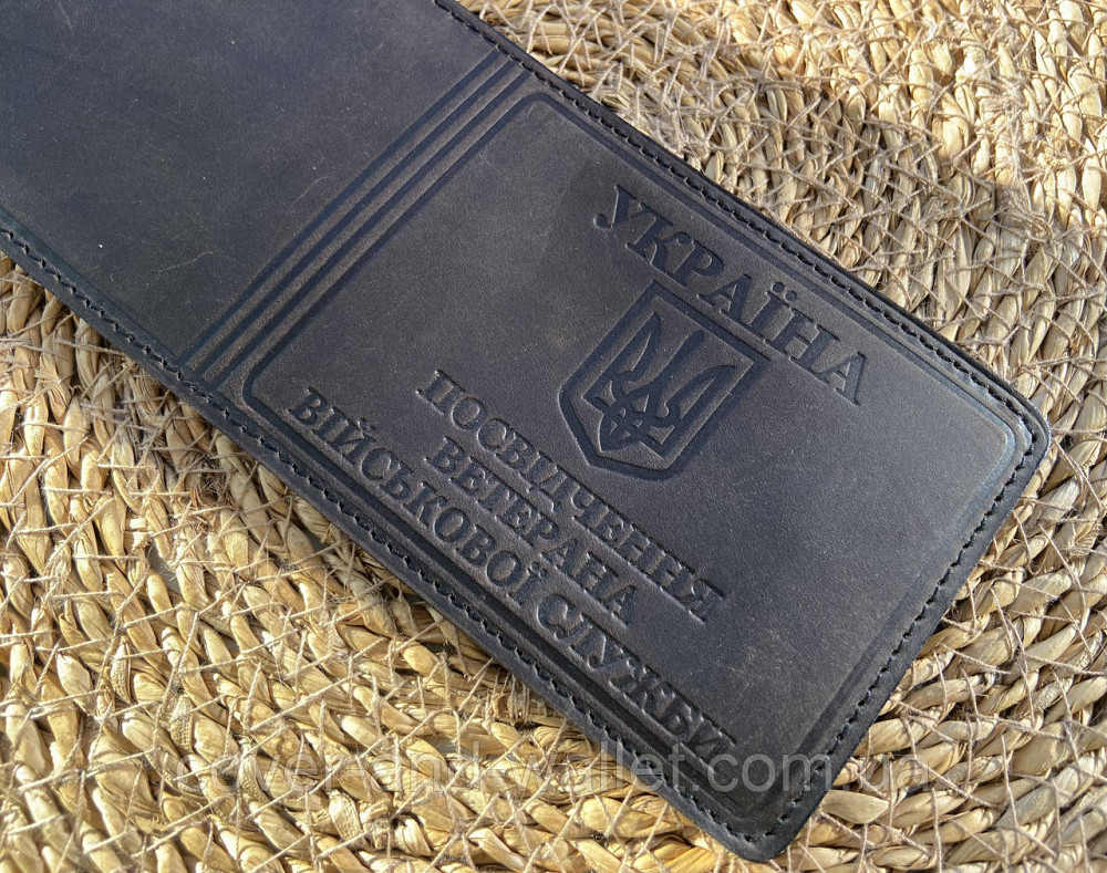 Шкіряна обкладинка на посвідчення "Ветеран Військової Служби" Київ - фото 4