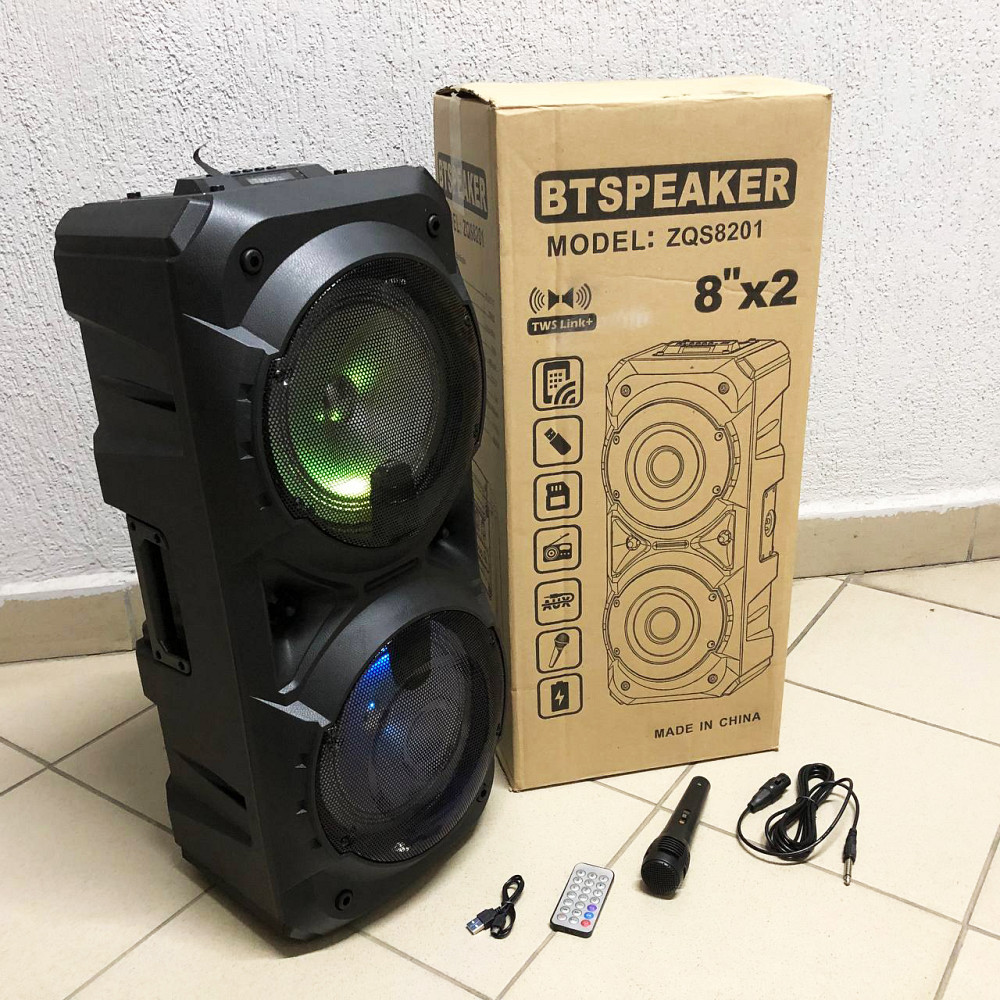 Фирменная акустическая колонка переносная с микрофоном ZQS-8201, Мощная стерео колонка HQ-82 Ивано-Франковск - изображение 3