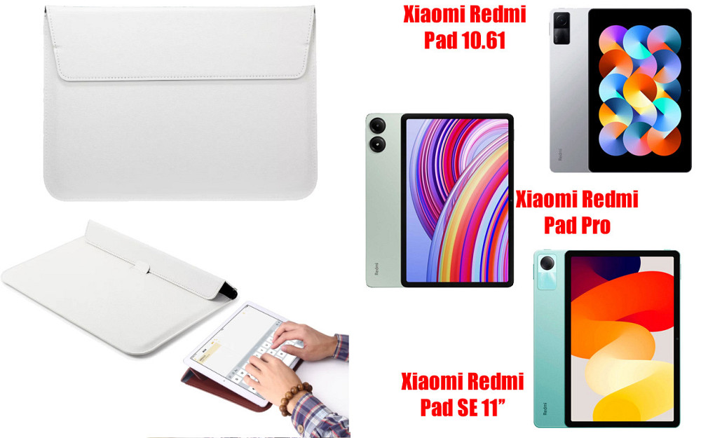 Чехол-конверт VitoCase для Xiaomi Redmi Pad 10.61, Pad Pro, Pad SE 11, с функцией подставки для планшета Белый Киев - изображение 1