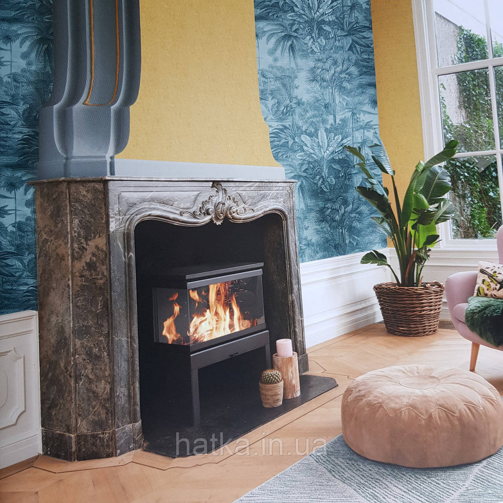 Шпалери флізелінові еко Rasch Kerala 0.53х10 м пальми листя екзотичні рослини зелені сріблясті Київ - фото 1