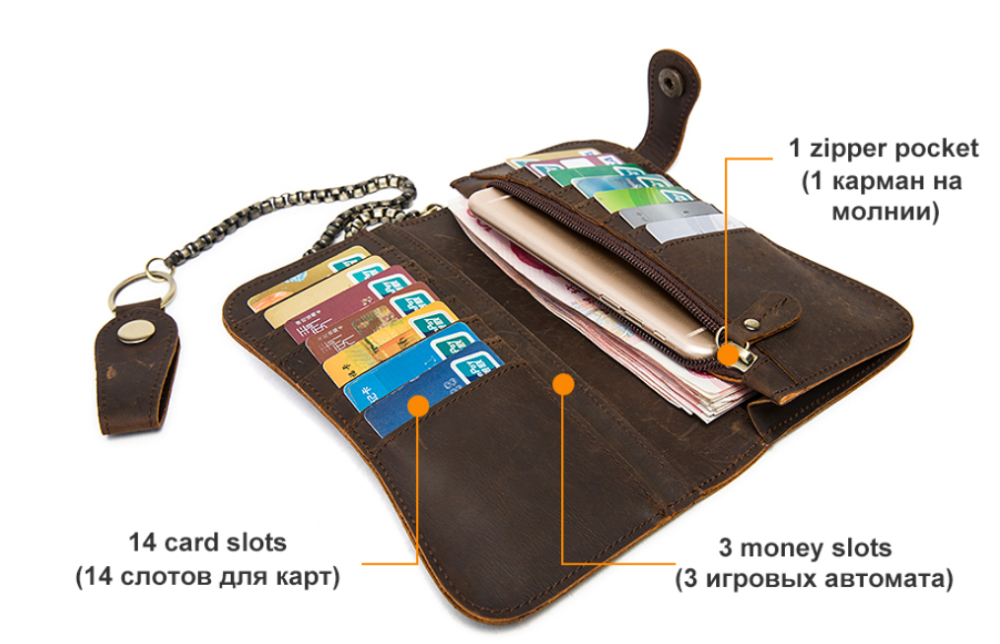 Клатч унисекс Vintage 20043 Коричневый Киев - изображение 7