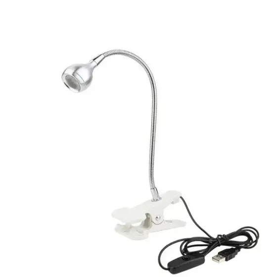 UV/LED – лампа фонарик для сушки ногтей на прищепке, с USB кабелем, Белая Киев