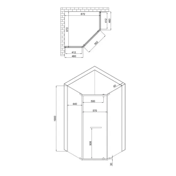 Душова кабіна Lidz Dozorca SC90x90.CRM.LOW.TR, скло прозоре 6 мм без піддона Київ