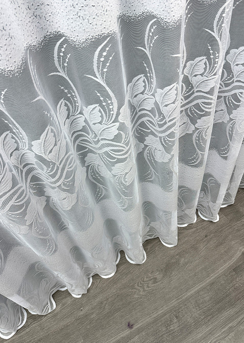 Тюль жакард "Преміум" колір білий 1784т Київ - фото 6