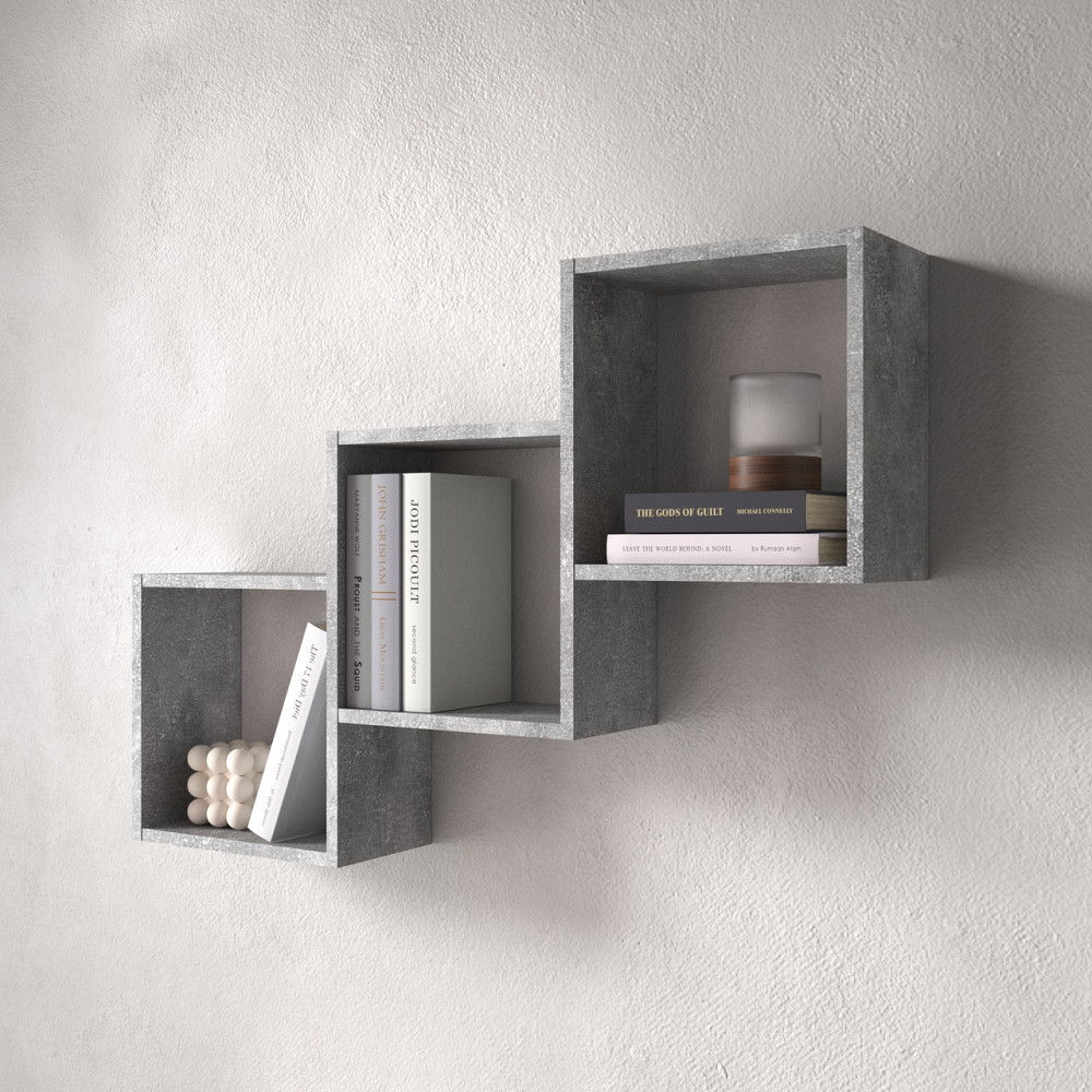 Полиця настінна VAYS M-13, на 3 комірки, ЛДСП, 98×18×66 см - для книг, декору, дому, вітальні, офісу Львів - фото 3