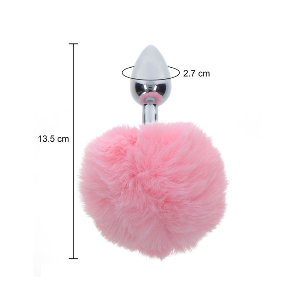 Анальная пробка с кроличьим хвостиком Taboom Bunnytail Buttplug, розовый Sex Aura Киев - изображение 3