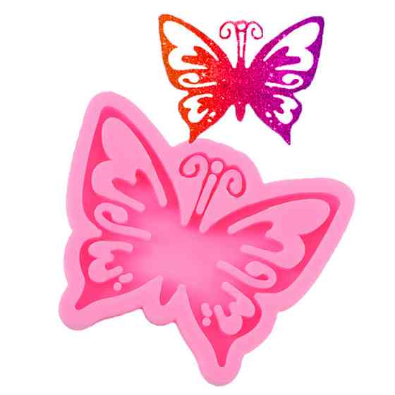 Молд силиконовый Бабочка 80 на 65 на 53 мм розовый Киев
