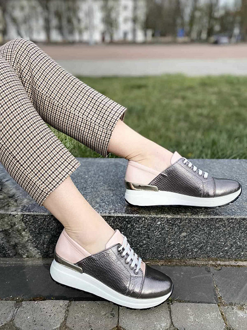 Sothby 's Кросівки жіночі Sothby 's K-810 темн.срібло+пудра (весна-осінь, шкіра натуральна) (33 Коломыя - изображение 8