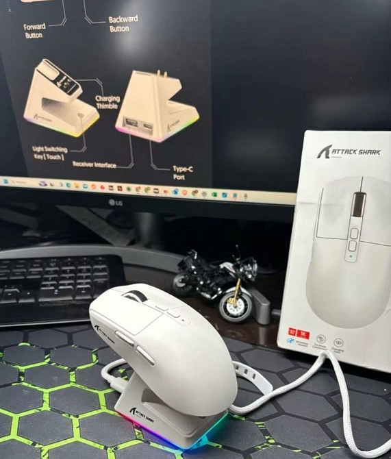 Игровая мышь Attack Shark X6 на топовом сенсоре 26000 dpi + dock RGB. Харьков - изображение 5