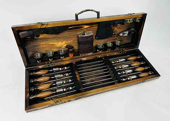 Подарунковий набір шампурів у дерев'яному кейсі МИСЛИВЕЦЬ LUX HAPPY DAYS Тернопіль