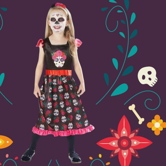 Дитяча сукня з черепами та обручем на Хелловін розмір 6-8 років чорний Київ