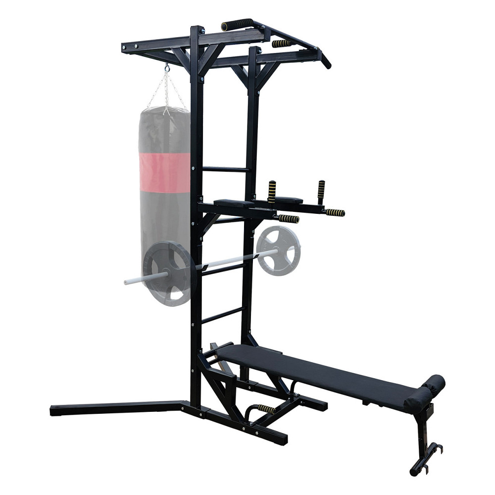 Турник + брусья + скамья + крепление под грушу напольная стойка 50х50 мм KZ-839 разборная Киев - изображение 1