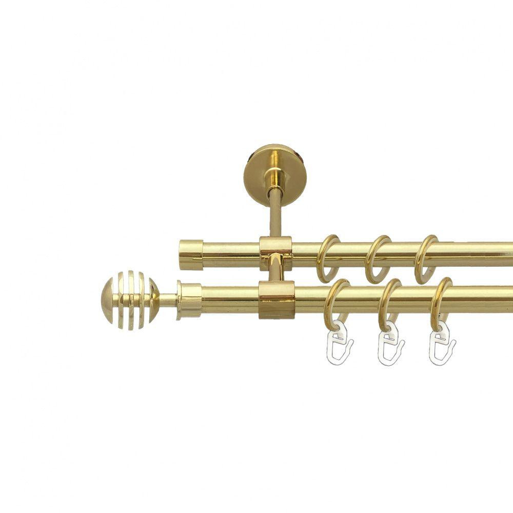 Карниз Orvit Верона металевий дворядний закритий гладка труба кільце металеве Золото 16\16 мм 240 см (00-00014497) Львів - фото 1