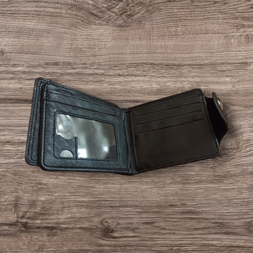 Кошелек мужской гравировка 100 долларов PU кожа 11,5 на 8,5 черный Киев - изображение 5