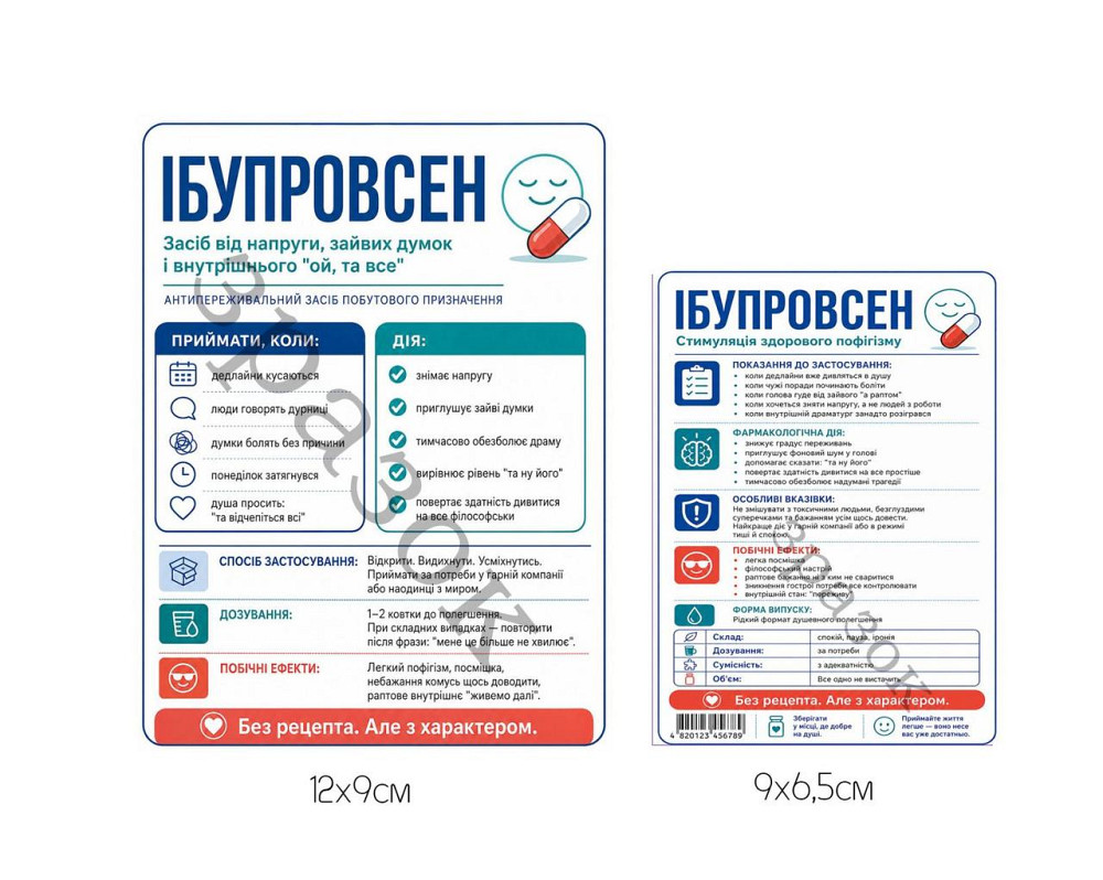 Етикетка на пляшку “Ібупровсен” + контретикетка | смішна подарункова наліпка на вино або ігристе, антистрес етикетка, жартівливий Одеса - фото 1