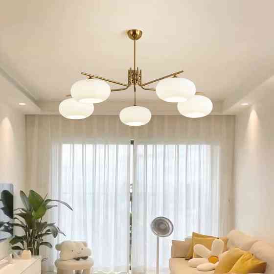 Люстра светодиодная потолочная 6007 (Золотистый) 5 плафонов Киев