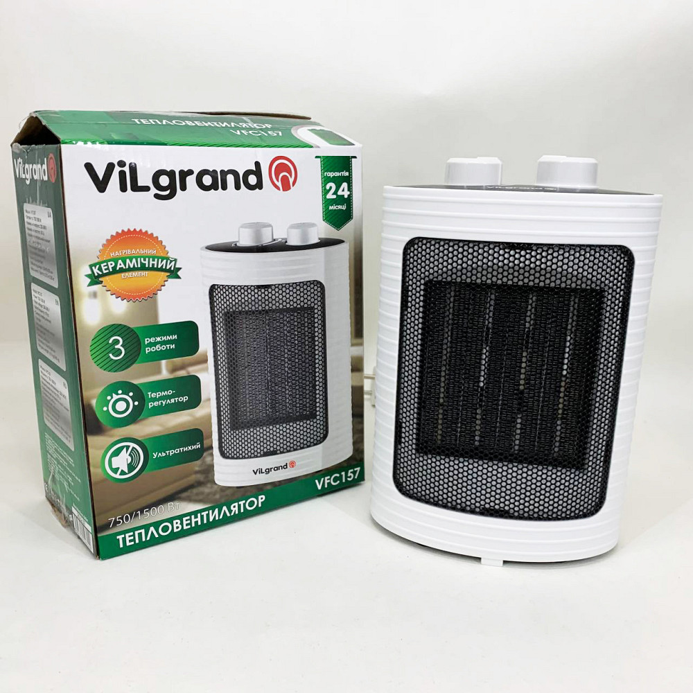 Портативний домашній тепловентилятор ViLgrand VFC157 1500Вт, Обігрівач для житлових приміщень VA-49 Львів - фото 3